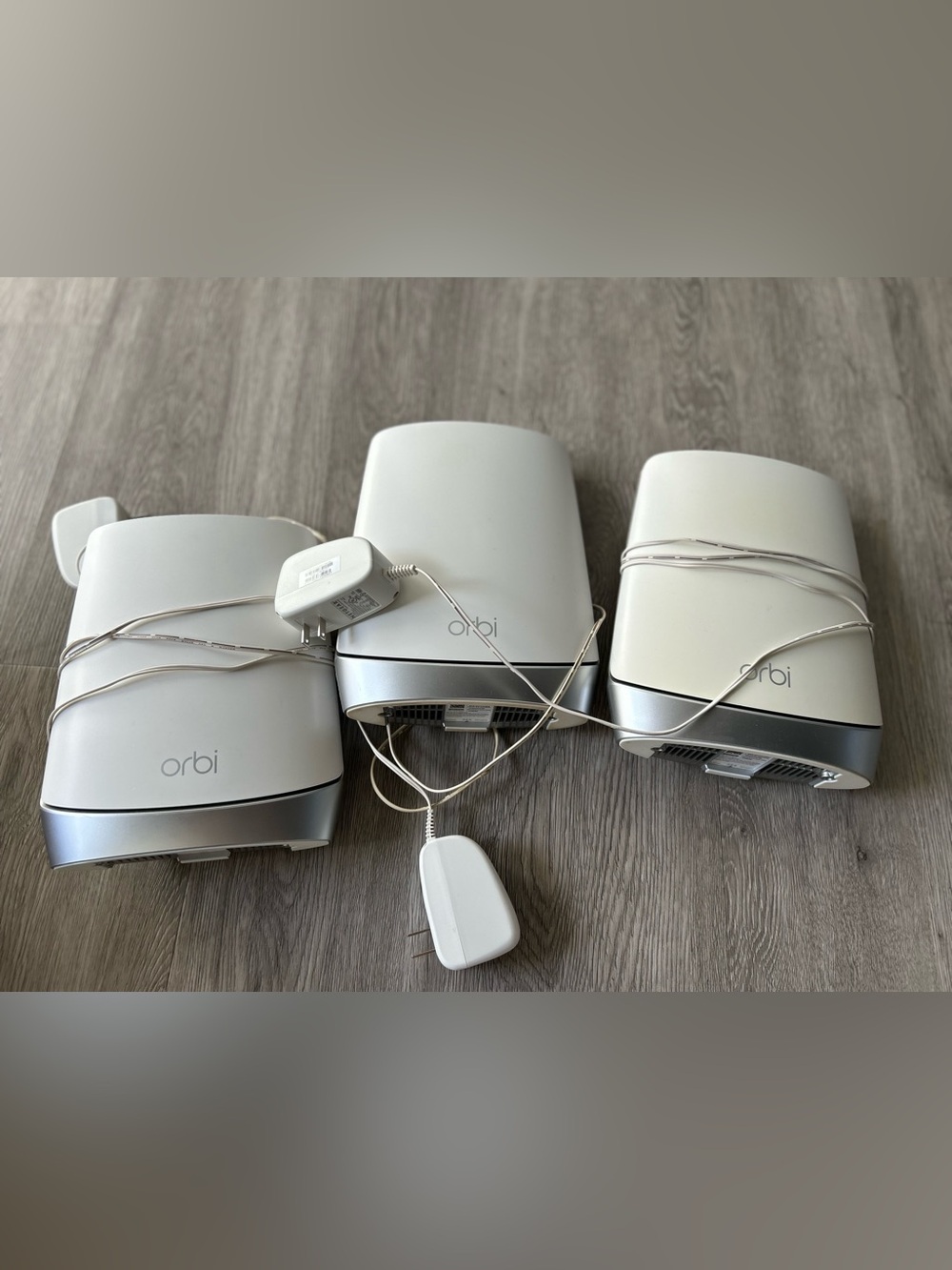 Orbi RBR/RBS Series Tri-Band Wi-Fi 6 Mesh Add-On Satellite. No Box. Set of 3